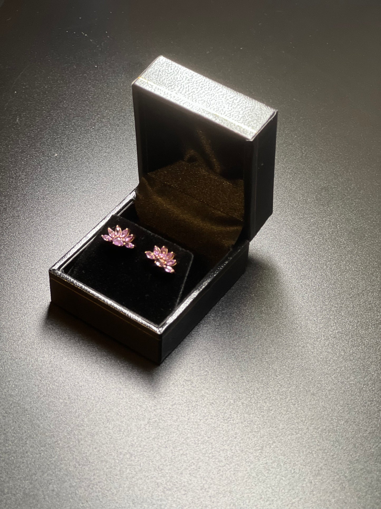 10K Rose Gold Amethyst Earrings Arouras Heart