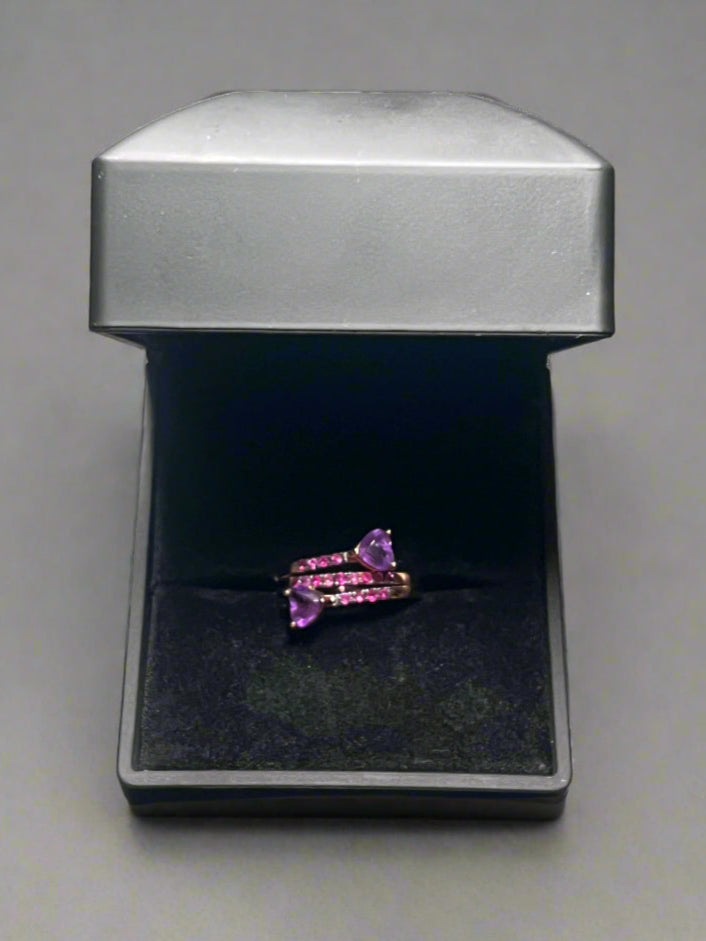 10K Rose Gold Amethyst & Rubellite Ring – Appraised $1,010