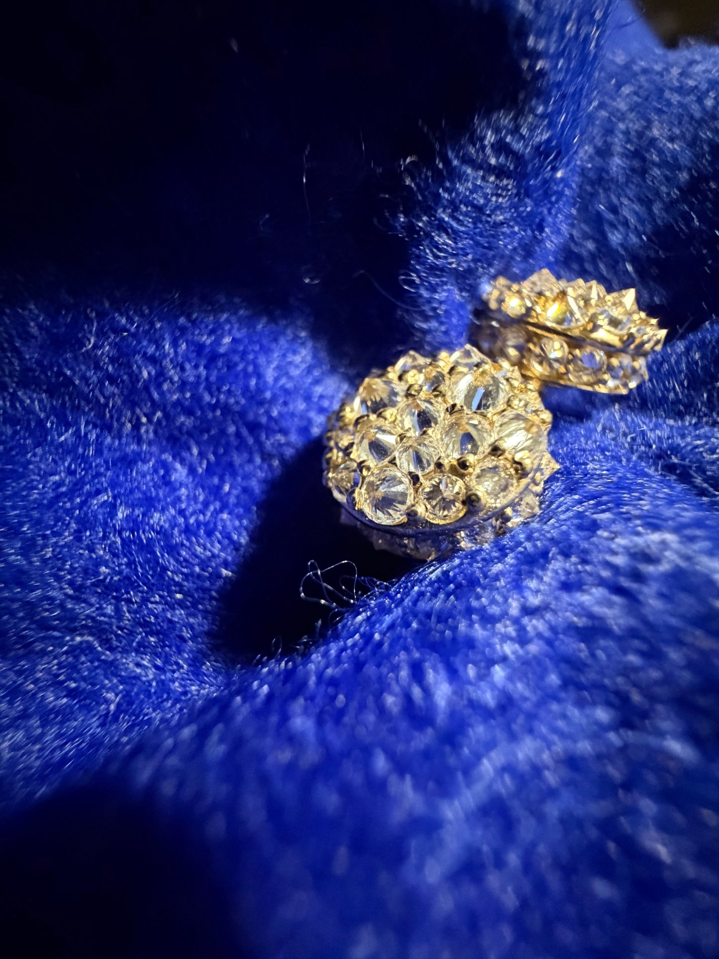 Unisex 10KT Yellow Gold Cluster Earrings | Reversed Diamonds limited time sale
