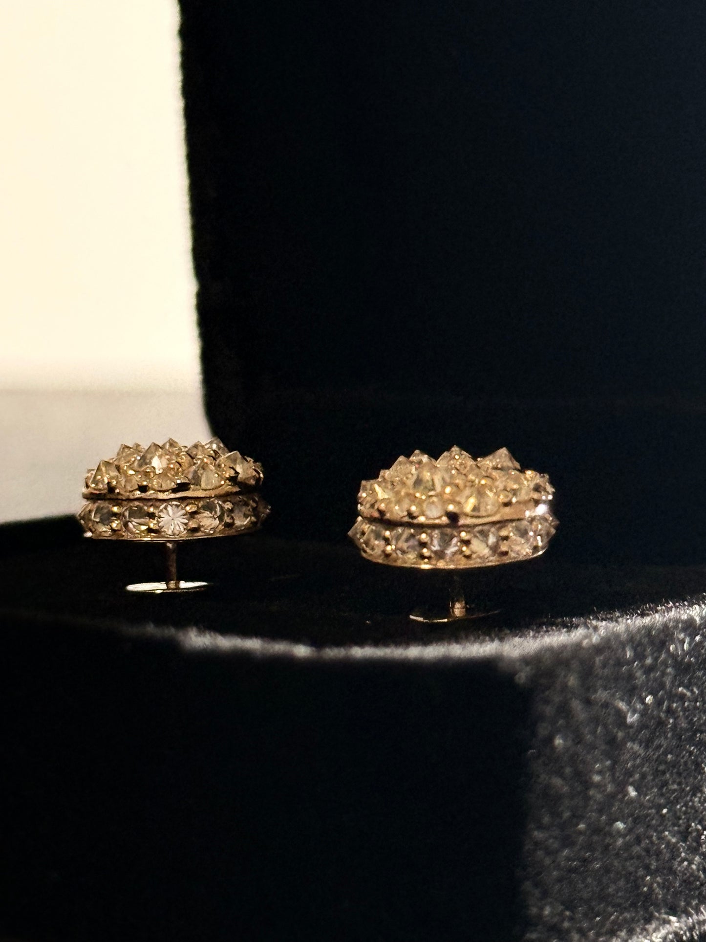 Unisex 10KT Yellow Gold Cluster Earrings | Reversed Diamonds limited time sale