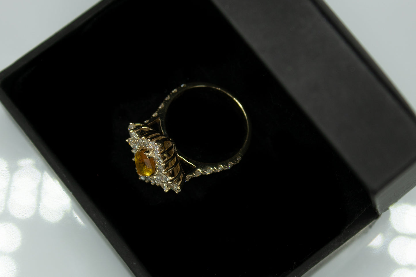 10KT Yellow Gold Cocktail Ring with Lab Diamonds & Sapphire – Custom Luxury