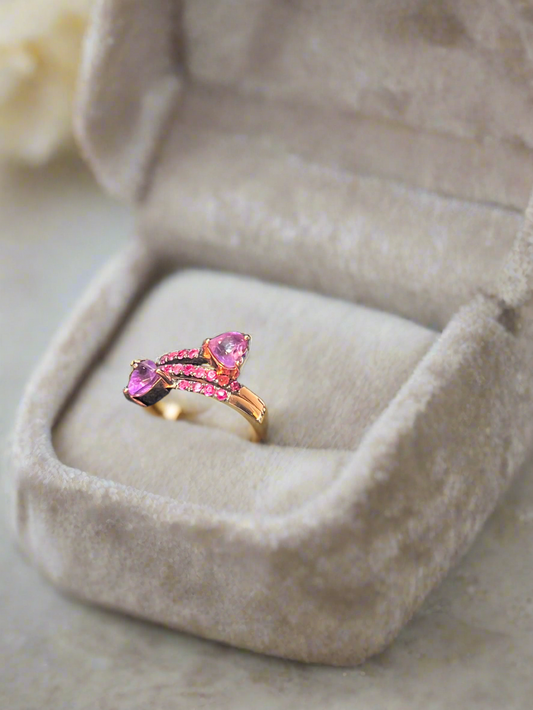 10K Rose Gold Amethyst & Rubellite Ring – Appraised $1,010