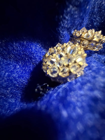 Unisex 10KT Yellow Gold Cluster Earrings | Reversed Diamonds limited time sale
