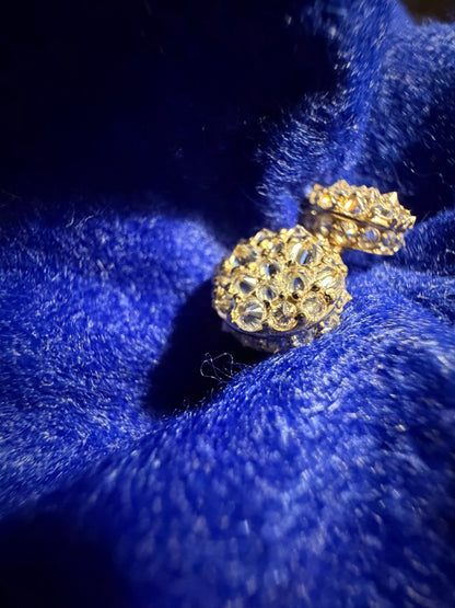 Unisex 10KT Yellow Gold Cluster Earrings | Reversed Diamonds limited time sale