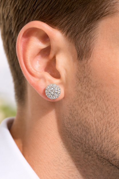 Unisex 10KT Yellow Gold Cluster Earrings | Reversed Diamonds limited time sale
